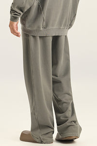 Unisex Washed Cotton Straight-Leg Jogger Pants