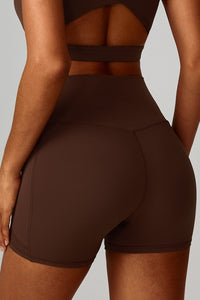 Women High-Waist Quick-Dry Pocket Yoga Shorts