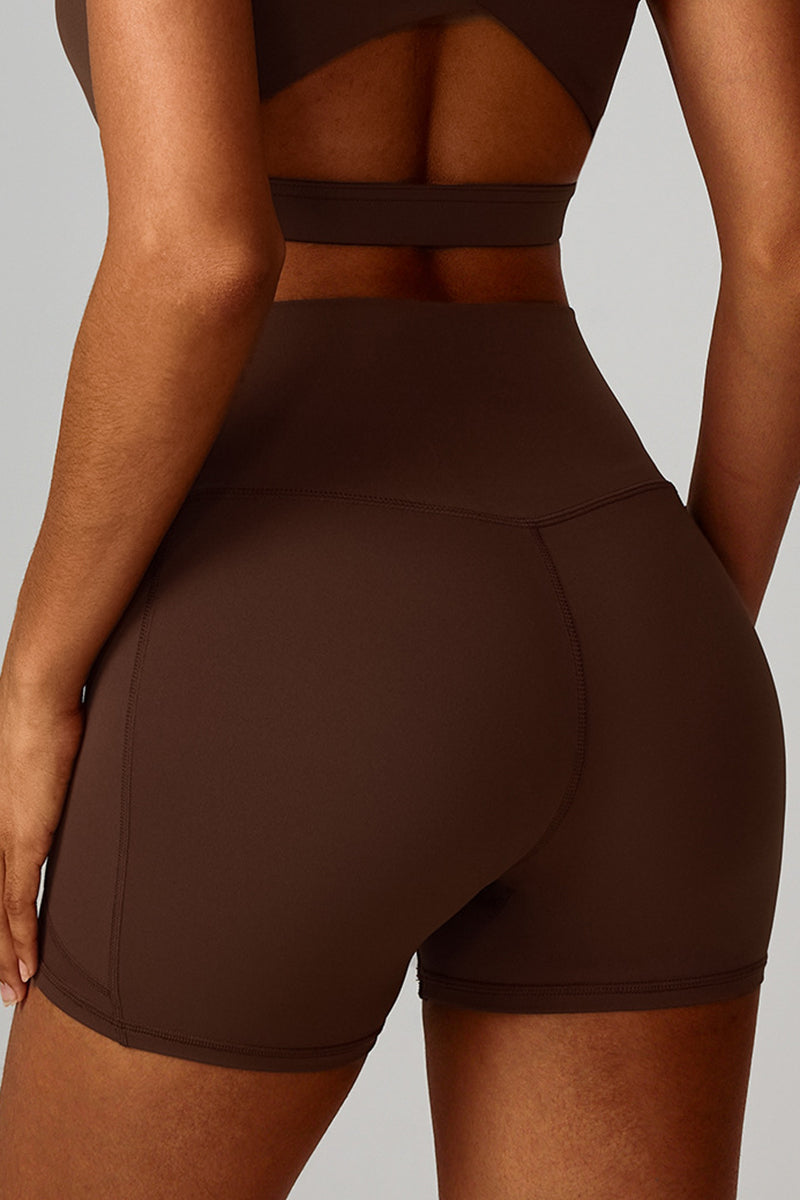 Women High-Waist Quick-Dry Pocket Yoga Shorts