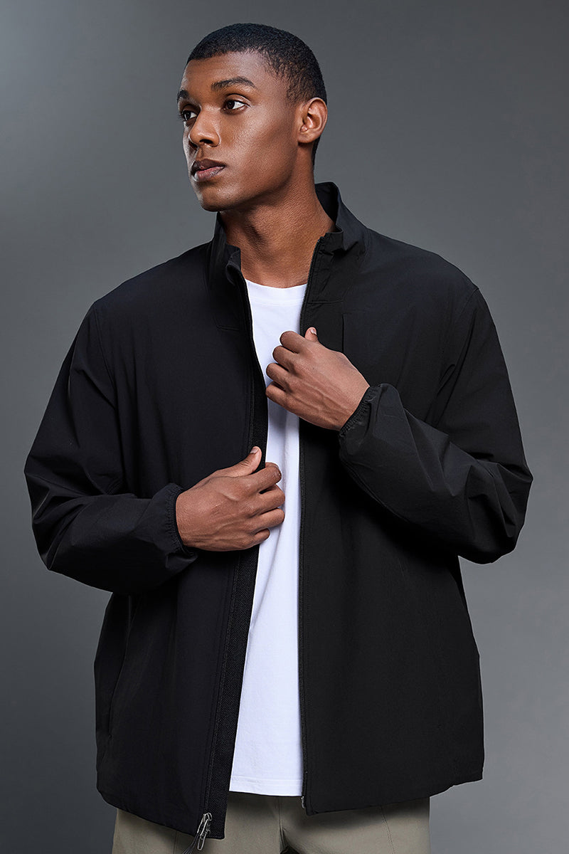 Men Casual Loose Windproof Stand Collar Jacket