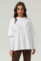 Men/Women Casual Loose Fit Long Sleeve Layered T-Shirt