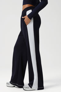 Women High-Waist Color-Block Wide-Leg Yoga Lounge Pants
