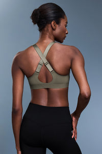 Women Front-Zip Adjustable-Strap Supportive Sports Bra