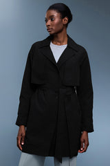Women Slim-Fit Lightweight Waterproof Trench Coat with Detachable Belt