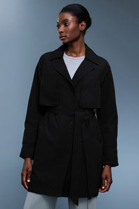 Women Slim-Fit Lightweight Waterproof Trench Coat with Detachable Belt
