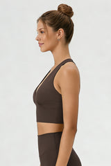Women's DeepV-Neck Halter Racerback Sports Bra
