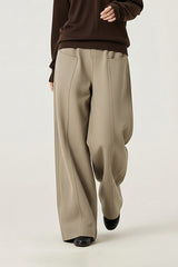 Women Mid-Rise Lyocell-Blend Wide-Leg Tailored Casual Pants