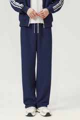 Unisex Wide-Leg Stripe Patchwork Pants