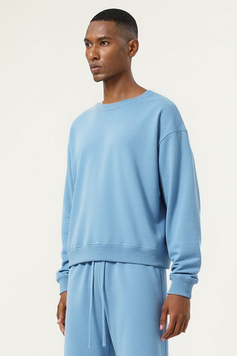 Men's Athletic Pure Color Round neck  Fleece Pullover