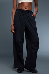 Women Double-Waist Paratrooper Cargo Straight-Leg Quick-Dry Sport Pants