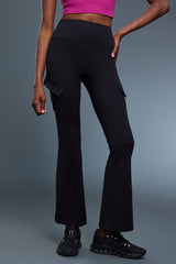 Women High-Waisted Jelly-Fit Sculpting Cargo Flare Yoga Leggings