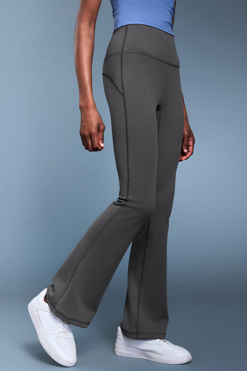 Women High-Waisted Flared Fleece-Lined Sculpting Yoga Leggings