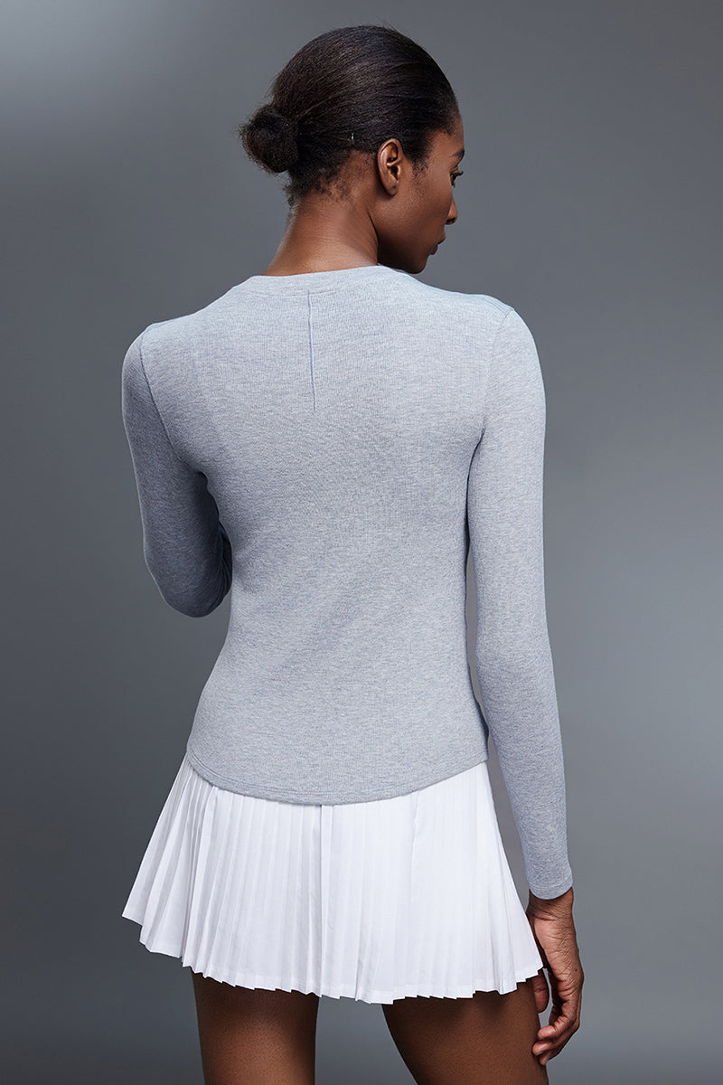 Women Henley-Collar Modal Comfort-Fit Yoga Long Sleeve Tee