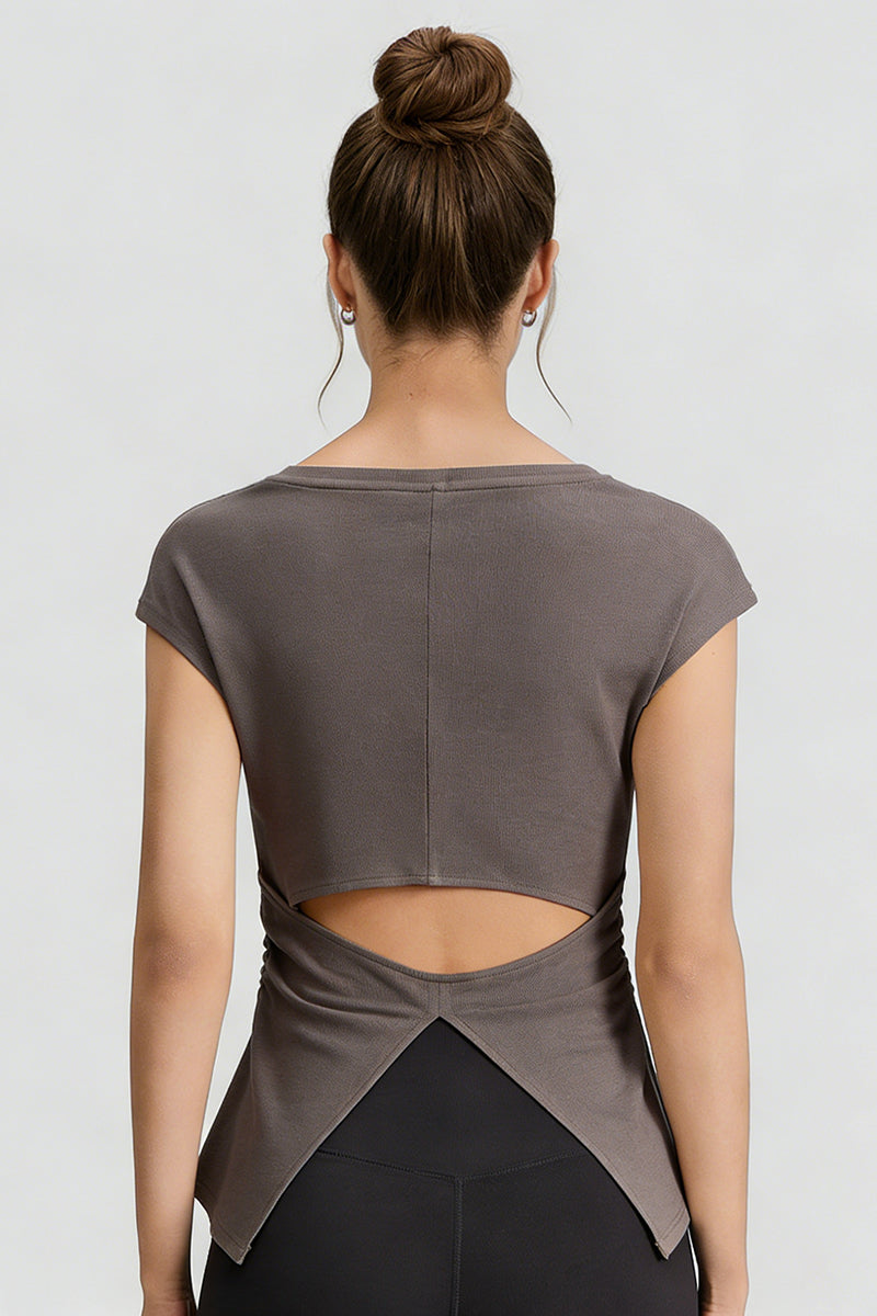 Women's Summer V-neck Pleated Sleeveless Cut Out Tank Top
