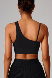 Women Asymmetric Single-Strap Quick-Dry Sports Bra