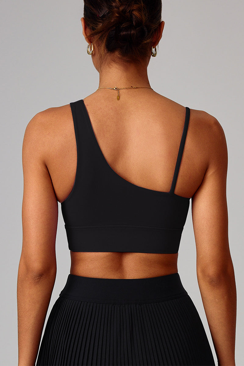 Women Asymmetric Single-Strap Quick-Dry Sports Bra