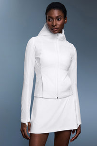 Women Slim-Fit Fleece-Lined Lightweight Hooded Jacket