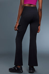 Women High-Waisted Jelly-Fit Sculpting Cargo Flare Yoga Leggings