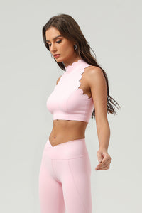 Women's Athletic Petal Mock-Neck Backless Tank Top