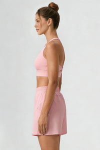 Women's Athletic Sets:U-neck Bra&Shorts With Built-In Liner