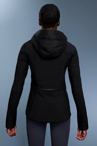 Women Detachable Hood Two-Piece Water Repellent Slim Fit Cotton Padded Jacket