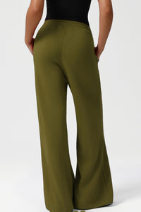 Women High-Waist Drawstring Wide-Leg Yoga Lounge Pants