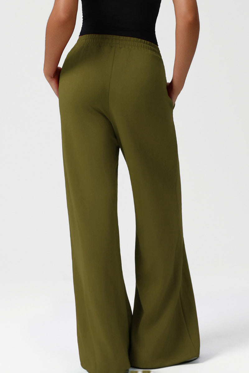 Women High-Waist Drawstring Wide-Leg Yoga Lounge Pants