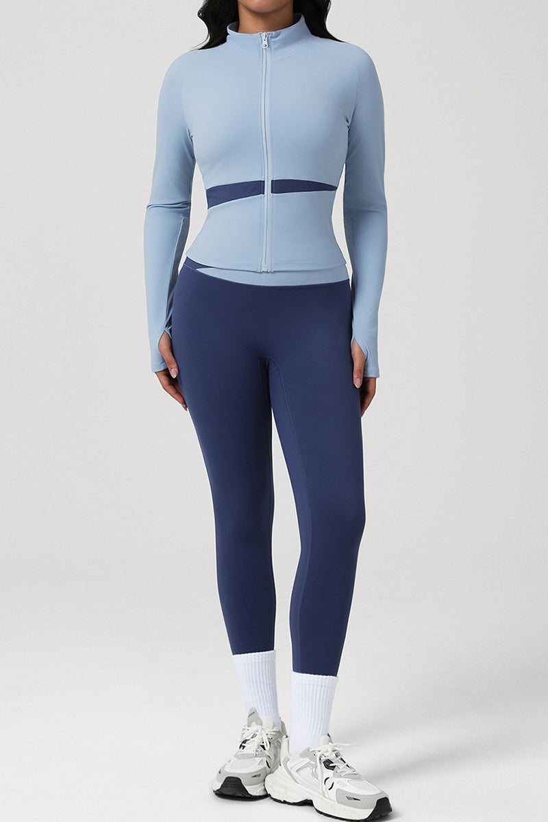 Women Color Block Jacket & Leggings Set