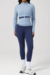 Women Color Block Jacket & Leggings Set