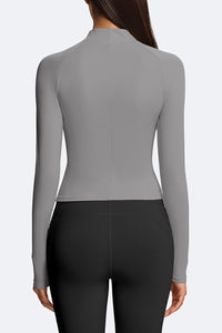 Women Semi-Zip Slim Fit Long Sleeve Athletic Top