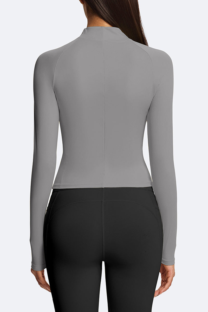 Women Semi-Zip Slim Fit Long Sleeve Athletic Top