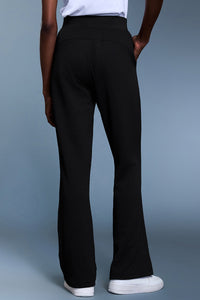 Women Waffle Knit High Waist Flared Leg Lounge Pants