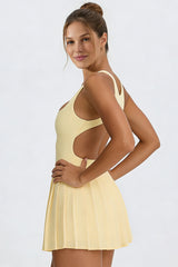 Women's Summer Sports Quick-Dry  Solid Pleated Tennis Dress