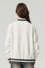 Unisex V-Neck Contrast Trim Cotton Sweatshirt