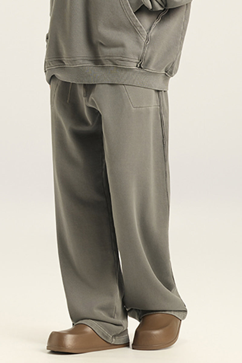 Unisex Washed Cotton Straight-Leg Jogger Pants