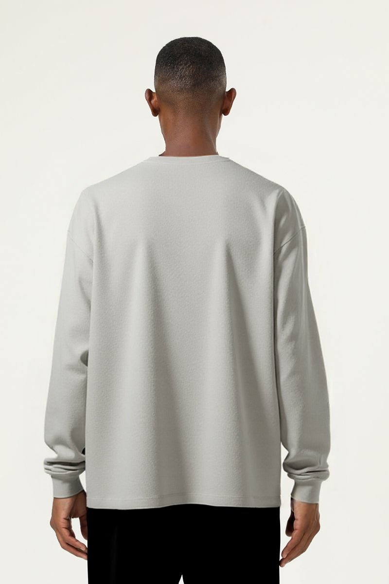 Men's Streetwear Cotton Loose Fitting Solid Pullover