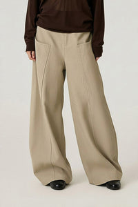 Women Mid-Rise Lyocell-Blend Wide-Leg Tailored Casual Pants