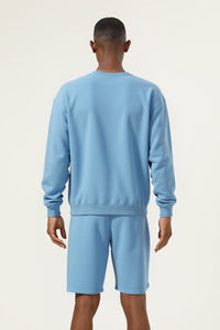 Men's Athletic Set:Round-neck Pullover And Shorts