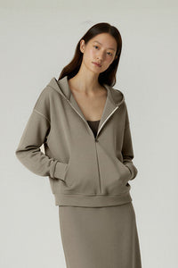 Women Hooded Semi-Zip Thermal Self-Heating Comfortable Casual Sweatshirt