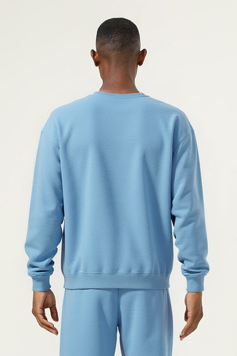 Men's Athletic Pure Color Round neck  Fleece Pullover