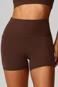 Women High-Waist Quick-Dry Pocket Yoga Shorts