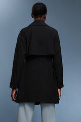 Women Slim-Fit Lightweight Waterproof Trench Coat with Detachable Belt
