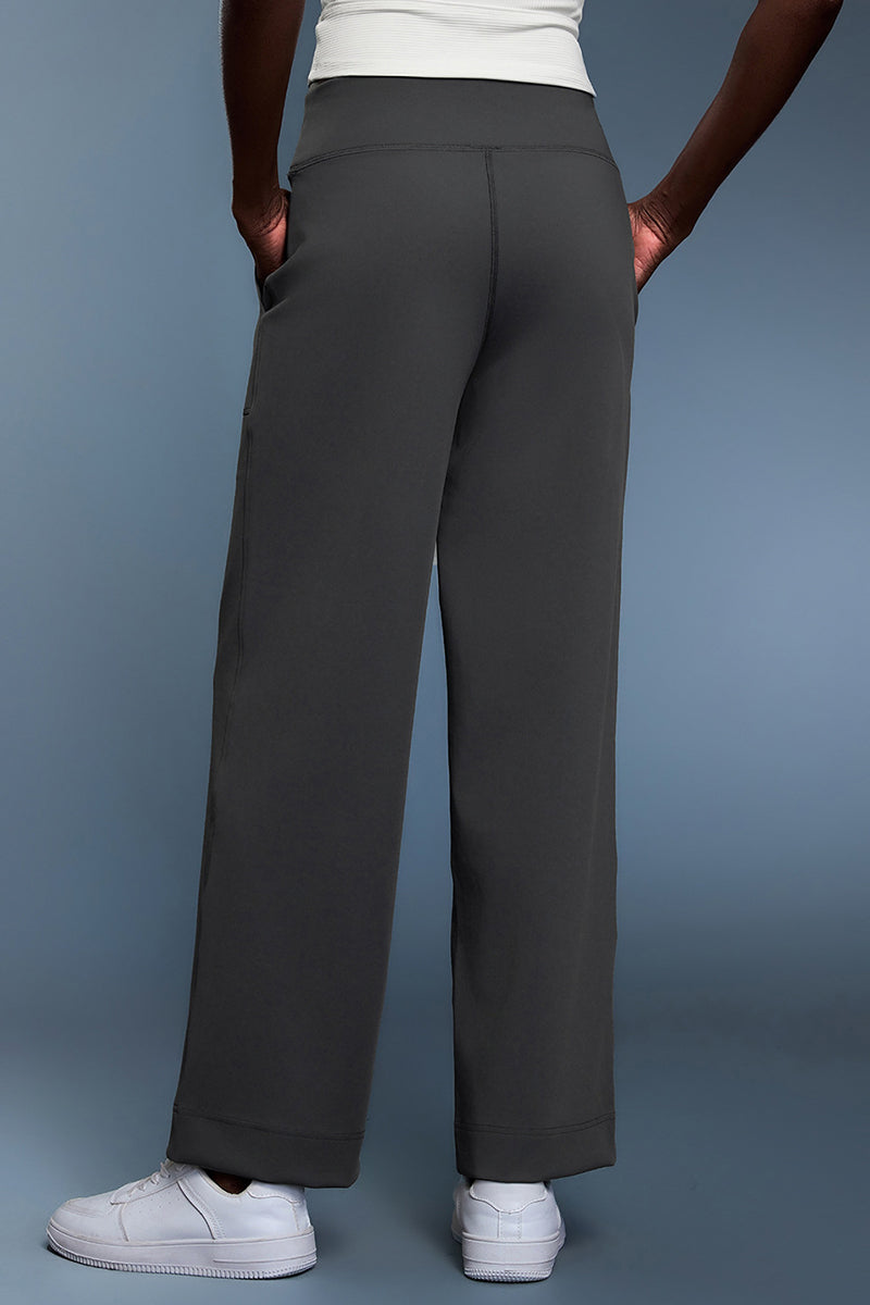 Women Loose Straight Leg Fleece-Lined Yoga Running Sweatpants