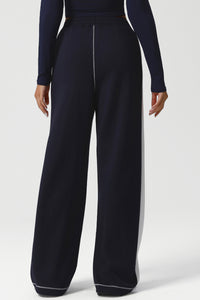 Women High-Waist Color-Block Wide-Leg Yoga Lounge Pants
