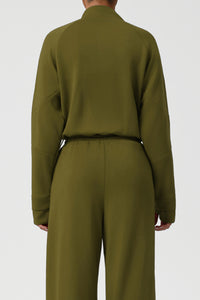 Women Thickened Half-Zip Adjustable-Hem Workout Hoodie