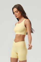 Women's Athletic Set:Cross Back Bra And Cross Waist Shorts