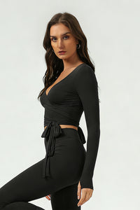 Women's ballet crossover yoga long-sleeved blouse jacket