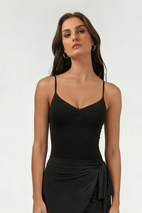 Women's Sports Ballet Pleated Sleeveless Yoga Top