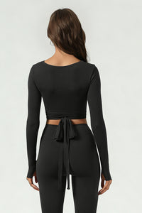 Women's ballet crossover yoga long-sleeved blouse jacket