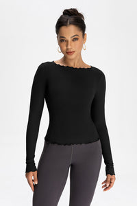 Women Wave-Edge Modal Yoga Long Sleeves